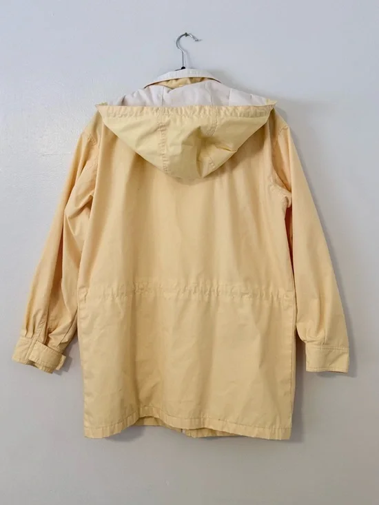 Vintage 90’s Butter Yellow St.John's Bay Hooded Anorak Utility Jacket Womens M - Picture 2 of 14